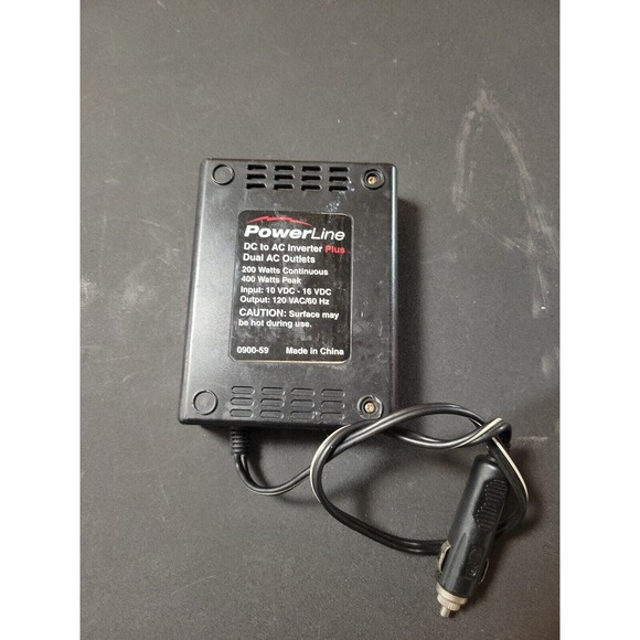 PowerLine Mobile AC Outlet 200W DC to AC Converter Box 0900-59 - Picture 3 of 3